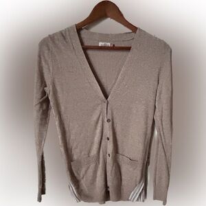 Juniors Tan SO cardigan sweater, Small